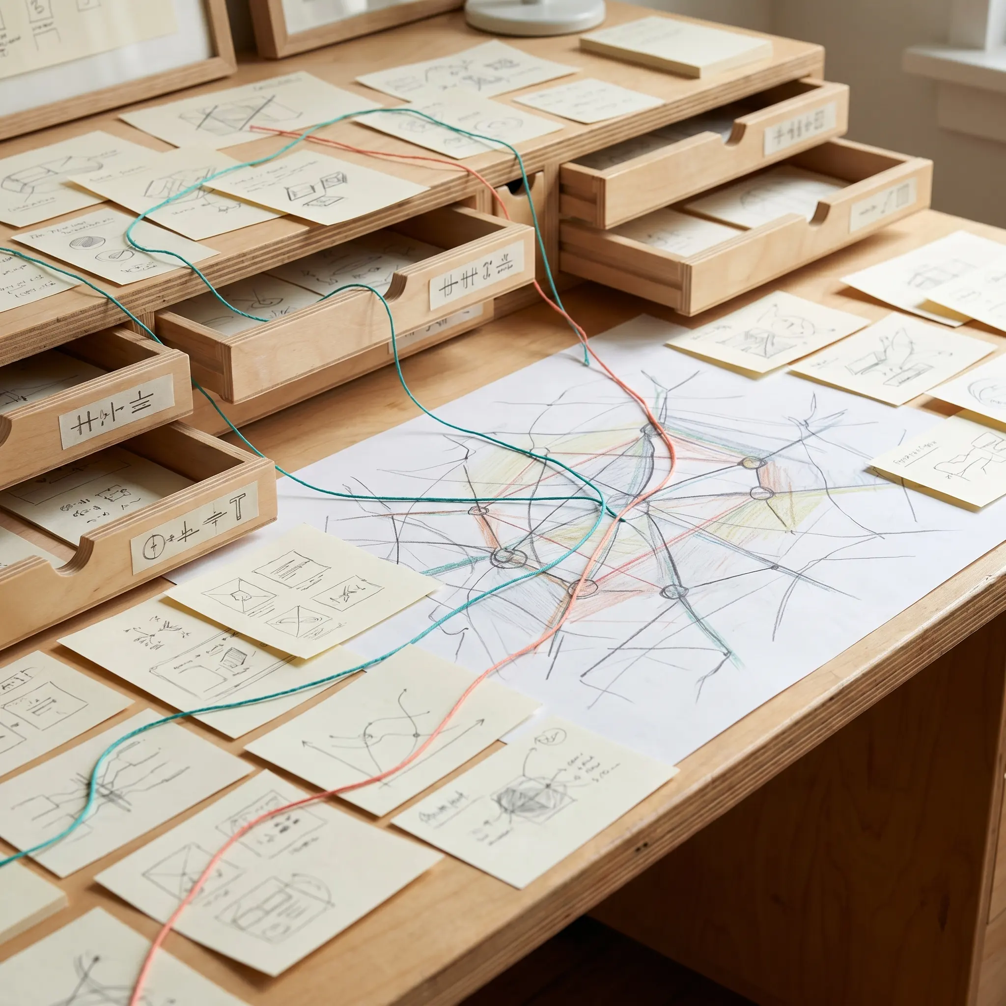 Knowledge operations workbench with linked records and review notes
